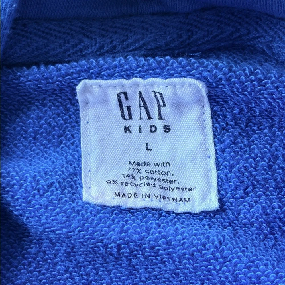 GAP Kids Large Vibrant Blue Graphic Hoodie Sweatshirt | Large